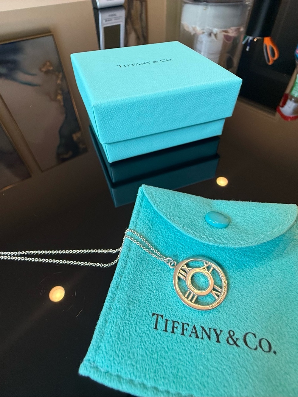 Tiffany & Co. Silver Atlas Pendant Necklace – Tiffany Blue Accents